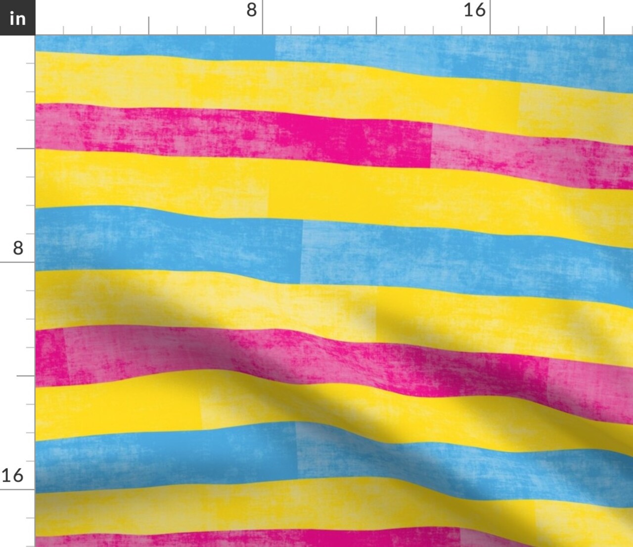 Lgbtqia Pride Rainbow Queer Pan Faux Texture Magenta Cyan Yellow Stripes Month Ally Custom Printed Fabric by Spoonflower Various Fabrics by the Yard or Fat Quarter